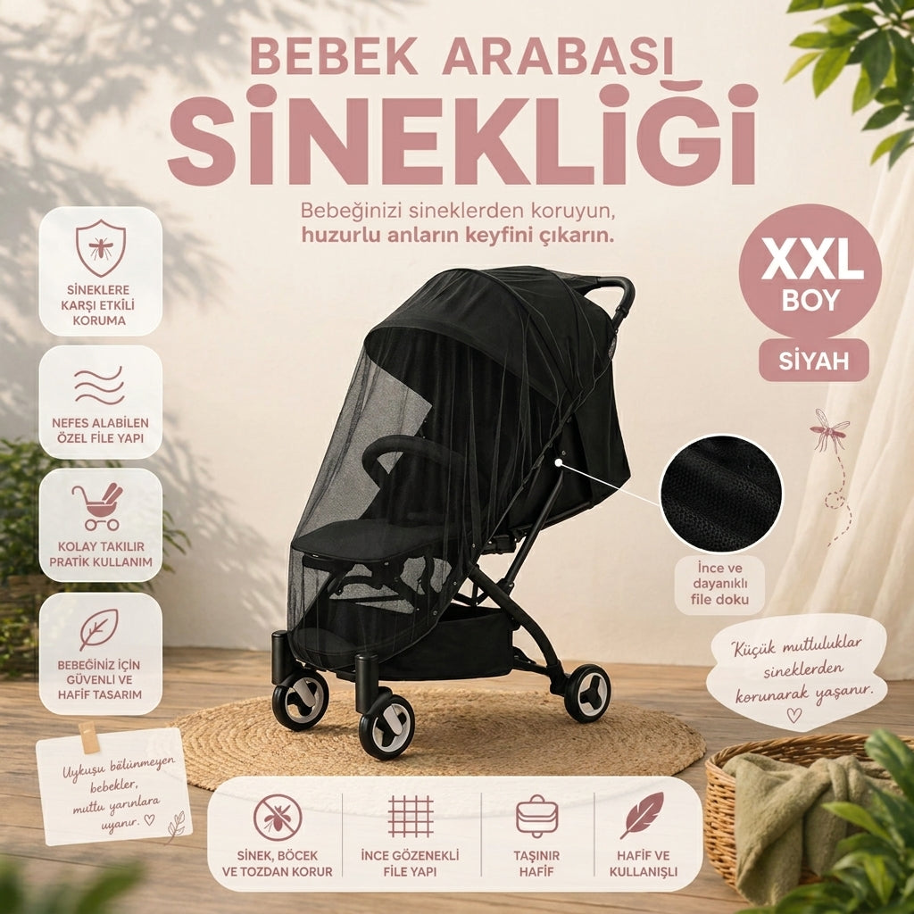 🎁 Premium Bebek Arabası Sinekliği